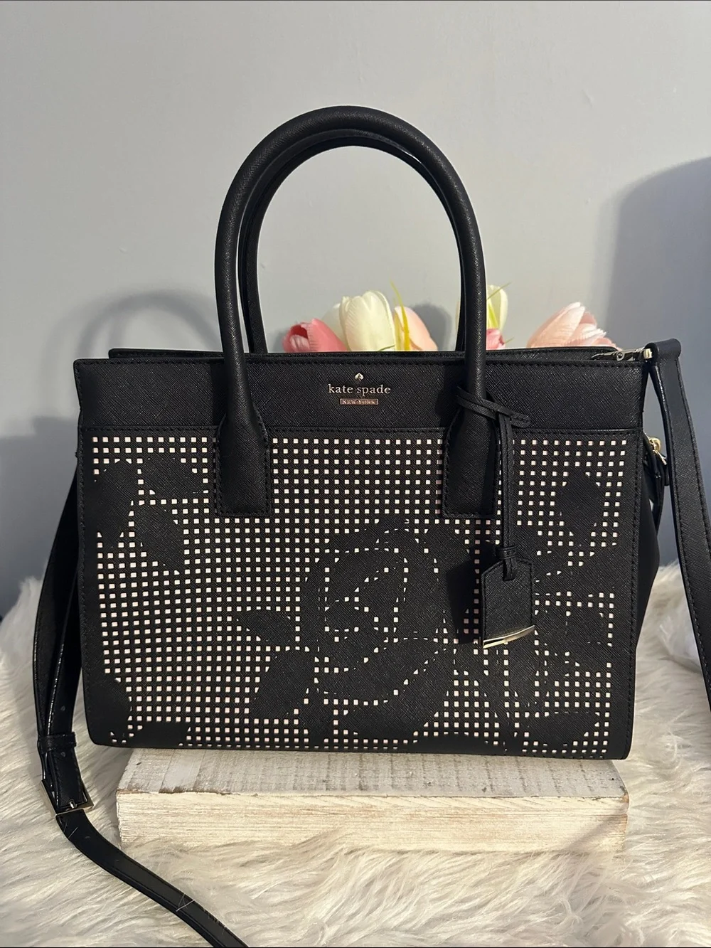 Kate spade Cameron street candace perforated rose bag
